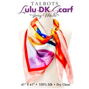 Talbots Lulu DK Silk Scarf Limited Edition Breast Cancer Awareness Cause